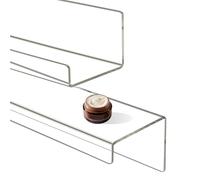 Mensola da parete di presentazione | 2 pezzi supporto acrilico trasparente senza foratura, ripiani invisibili per esposizione, per bagno, camera da, cucina, ufficio, visualizzazione di shampoo