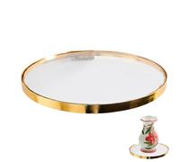 Mensola Da Parete Dorata - Piattaforma Di Display Galleggiante Decorativa | Vassoio Di Accento In Rotondo, Supporto Organizzazione Da Parete Riutilizzabile, Supporto Di Vanità Della Cucina Del
