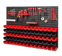 Mensola da parete ganci 20 staffe plastica 2 scomparti scatole impilabili