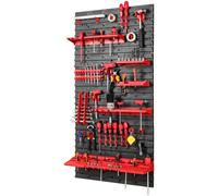 Mensola da parete gancio 36 staffe plastica 5 scomparti rosso