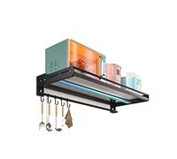 Mensola da parete in acciaio inox per microonde, senza trapano, supporto robusto per forno, soluzione salvaspazio per riporre oggetti, facile installazione, design durevole per cucine moderne