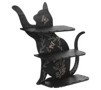 Mensola da parete in legno a forma di gatto for oggetti spirituali, scaffale rustico galleggiante for l'arredamento del soggiorno, affascinante design a forma di gatto for cristalli e ornamenti