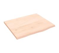 Mensola da parete in legno massello di rovere, 60 x 50 x 2 cm, in legno non trattato, decorazione rustica, robusta mensola sospesa per soggiorno, cucina o bagno, design moderno e minimalista