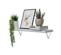 Mensola da parete in legno massello divisorio con una sola parola libreria decorativa cornice mensola bianca Dimensioni: 40 cm/60 cm/80 cm/100 cm per libri, ricordi foto (dimensioni: 40 cm)
