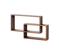 Mensola da parete in legno massello, scaffale per vino con design a doppio anello, elegante decorazione per la casa per gli amanti del vino, espositore versatile (colore: A e B)