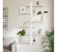 Mensola da parete in legno, mensole sospese, mensola sospesa più grande, pratiche mensole decorative a tre livelli in legno massello per il soggiorno o la camera da letto, pannelli rimovibili [Materia