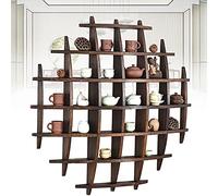 Mensola da parete in legno, resistente scaffale in legno massello a nido d'ape, vetrina da tè retrò moderna, 120 cm x 120 cm, perfetta per la decorazione della casa e l'organizzazione