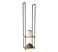 Mensola da Parete in Legno Rustico con 2 Ripiani, portabottiglie sospeso per Cucina, Camera da Letto, Soggiorno, scaffale Galleggiante per pentole, padelle, Libri, Decorativo (30x3