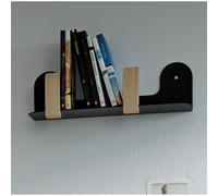 Mensola da Parete in metallo verniciato Opaco ONDA dimensioni 50x15,5 cm colore nero opaco nero