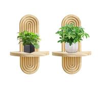 Mensola Da Parete In Stile Boho Legno Massello 2 Pezzi Moderno Rustico