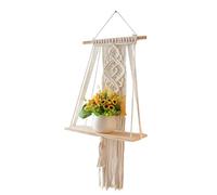 Mensola da parete in stile boho, stile bohémien, decorazione rustica per la casa, organizer da parete in cotone fatto a mano, in macramè, decorazione per giocattoli, libri, piante, articoli da