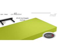 MENSOLA DA PARETE LEGNO MODERNA MURO KIT MONTAGGIO A SCOMPARSA VERDE 4025 cm
