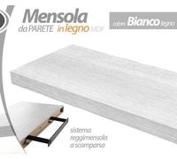 MENSOLA DA PARETE MODERNA LEGNO MURO REGGIMENSOLA A SCOMPARSA BIANCO 100254