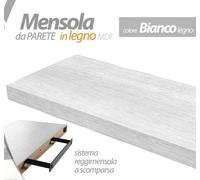 MENSOLA DA PARETE MODERNA LEGNO MURO REGGIMENSOLA A SCOMPARSA BIANCO ST 8025 cm