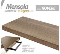 MENSOLA DA PARETE MODERNA LEGNO MURO REGGIMENSOLA A SCOMPARSA ROVERE 60254 cm