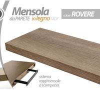 MENSOLA DA PARETE MODERNA LEGNO MURO REGGIMENSOLA A SCOMPARSA ROVERE 8025 cm