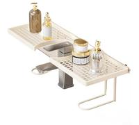 Mensola da parete moderna per il bagno con supporto, struttura in ferro, perforazioni ottimizzate per il flusso d'aria, disposizione ordinata degli articoli per la cura quotidiana (60 cm nero)