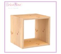 MENSOLA DA PARETE MURO CUBO LEGNO CHIARO LIBRERIA QUADRATA CM.36,2X36,2X33