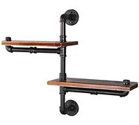 Mensola da parete pensile mensola angolare telaio assicella supporto decorativo mensole galleggianti in stile retrò rack con espositore in ferro libreria fiore portabottiglie 72 × 50c