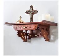 Mensola da Parete per Altare Buddista, Tavolo da Preghiera in Legno con Piastra Estraibile, Tavolo per Offerte Buddiste con Intagli Antichi per la Preghiera e Statua di Buddha,60 * 30cm/23.6 * 11.8in
