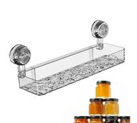 Mensola da parete per bagno, mensola per doccia con ventosa, supporto rettangolare con ventosa per doccia, organizer per doccia, supporto per conti con ventosa, mensola per doccia