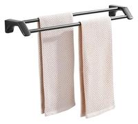 Mensola da parete per bagno moderna con doppi portasciugamani Portasalviette a parete in acciaio inossidabile con portasciugamani a parete senza trapano Appendiabiti doppio per portasciugama
