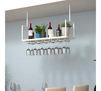Mensola da parete per piante da soffitto, supporto per bicchieri da vino, supporto per piante sospese, mensole da parete in metallo, espositore per ornamenti in legno, portabottiglie galleggiante, per