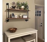 Mensola da Parete per Piante galleggianti in Tubo Industriale, Organizer per Soggiorno, Camera da Letto, Cucina, Ufficio, portabottiglie, libreria, mensole per Bagno, 2/3 Livelli (