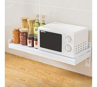 Mensola da parete regolabile per microonde, cucina salvaspazio per oggetti essenziali, perfetta per piccoli spazi e per una vita senza ingombri