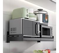Mensola da parete regolabile per microonde, retrattile, in metallo, supporto universale per forno a microonde, soluzione salvaspazio per nizing elementi essenziali della cucina.