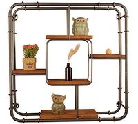 Mensola da parete retrò decorazione da parete quadrata montaggio a parete casa soggiorno scaffale da appendere alla parete camera da letto soggiorno decorazione da parete 61 x 15 x 61 cm espositore