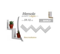 MENSOLA DA PARETE SCALA SCALETTA IN LEGNO MDF BIANCO ZIG ZAG 59X12X12 CM 621765