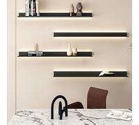 Mensola da parete sospesa in metallo con forte capacità portante, colore nero, 120 x 20 x 6 cm