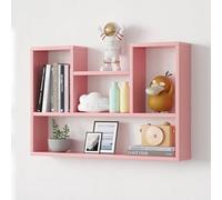 Mensola da parete sospesa rosa - Libreria decorativa per la camera dei bambini, perfetta per sopra la scrivania, il camino, l'ingresso e il mobile da toeletta, dimensioni 80 x 20 x 60 cm, elegante