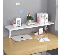 Mensola da scrivania con morsetto e prolunga regolabile, per tavolino da scrivania, 80 cm, colore: bianco