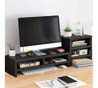 Mensola da scrivania in legno con supporto per monitor, aumenta la profondità per una maggiore conservazione e nizzazione, ideale per casa, ufficio, scrittura, gioco e studio, nero (taglia: A)