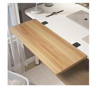 Mensola da scrivania pieghevole con morsetto, libreria salvaspazio per ufficio, dormitorio o supporto per monitor, finitura noce chiaro (75 x 20 cm)