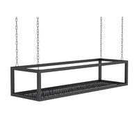 Mensola da soffitto, espositore sospeso con catena e griglia inferiore, scaffale sospeso creativo per vasi da fiori per balcone, bar, negozio di fiori