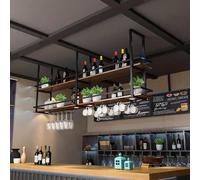 Mensola da soffitto in metallo, multiuso, da appendere alla parete, per casa, bar, caffetteria, balcone, 100 x 30 x 80 cm, elegante salvaspazio