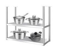 Mensola da soffitto moderna | Portavaso sospeso a 2 strati | Espositore galleggiante in acciaio inox per cucina, ristorante, bar, caffetteria (120 x 35 x 80 cm)