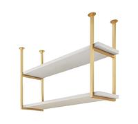 Mensola da soffitto per riporre oggetti da cucina, portabottiglie, mensole galleggianti industriali, mensole per piante a 2 strati, portavasi, mensoles espositive sospese in metallo(150x30x80cm)