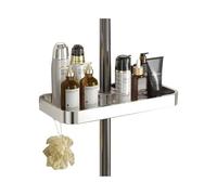 Mensola del bagno sopra il WC, Mensola moderna for doccia in alluminio con corrimano e ganci, altezza regolabile rotazione, organizer da(Silver)