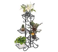 Mensola di supporto per piante a 4 livelli, supporto per vaso di fiori, esposizione, fiori, scaffali per piante, supporto per piante, supporto per piante, supporto per fiori, 107 x 22 x 57 cm