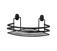 Mensola doccia angolare 1 ripiano in acciaio nero con supporti