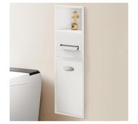 Mensola doccia impermeabile a 2 ripiani in acciaio inox, organizer da parete per bagno con cestino, design senza piastrelle, soluzione salvaspazio per riporre oggetti, bianco, 80 x 18 x 12,5 cm