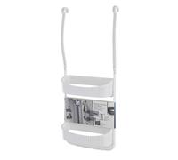 Mensola doccia Feridras Fox 2 ripiani porta oggetti agganci in silicone bianco