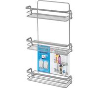 MENSOLA DOCCIA RETTANGOLARE 3 RIPIANI IN ACCIAIO LINEA LINDA L26,4xP10xH49,5cm