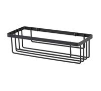 Mensola doccia rettangolare in acciaio nero opaco con fissaggio a parete