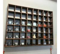 Mensola Espositiva per Tazze Mensola Espositiva per Tazze da Tè, Porta Tazze da Caffè Decorativo da Parete, Supporto in Legno Robusto per Opere D'arte in Miniatura/Ceramiche(4x4 16 Grid)