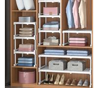 Mensola Estensibile per Armadio, Cucina Organizer Salvaspazio Divisori per Scaffali Acciaio Inossidabile Telescopico Armadi Separatori per Bagno Cucina (42cm di larghezza, lunghezza 67-88cm)